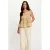Morgan A-lijn gestreepte blouse met ruches – camel