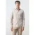 Mango Man slim gestreepte zakelijk overhemd beige