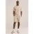 WE Fashion relaxed sweatshort beige met ingebreid patroon
