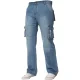 Kruze heren Cargo Combat Jeans – Lichtblauw