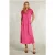 River Woods Fuchsia Long V-neck Dress