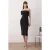 TRENDYOLMİLLA Dames Zwart Effen Midi Mouwloos Stijlvol/Avond Bodycon Jurken