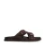 Manfield leren slippers bruin