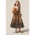 Oltre Patterned Cotton Muslin Dress Brown