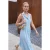 TRENDYOLMİLLA Dames Blauw Effen Midi Mouwloos Casual Skater Jurken