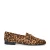Manfield leren loafers met panterprint beige