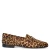Manfield leren loafers met panterprint beige