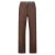 America Today straight leg casual broek met linnen – donkerbruin