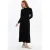 Dames Geplooide Rok, Ribfluweel, Thin Seasonal Cold Yarn Gebreide kleding Jurk, Zwart
