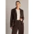 Yest regular blazer met corduroy details – bruin