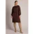 Yest Curve Plus Size gebreide midi jurk met ceintuur – roodbruin