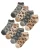 8 paar multiverpakking pluizige enkelsokken voor dames | Nieuwe sokken met dierenprint voor dames – Grijs / Beige