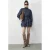 Textured Mini-jurk met Halve Col en Stofdetail