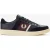 Fred Perry B725 Leer Suède Heren Sneakers Marine/Ecru/Dieprood