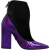 Dolce & Gabbana Paarse Zwarte Puntige Enkellaarsjes