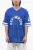 Geborduurd mesh voetbal T-shirt in blauw