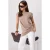 TRENDYOLMİLLA Dames Beige Effen Kort Regular fit T-shirts