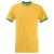 Fruit Of The Loom Heren Ringer T-shirt met korte mouwen (Zonnebloem Geel / Kelly Groen)
