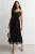Zwarte Cami Top Geplooide Midi Jurk