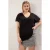 Trendyol Curve Dames Zwart Effen Kort Oversized Grote maten T-shirts