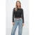 MANGO TEEN cropped blousetop met paisley – zwart/wit