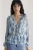 Rimpelige V-hals Patroon Blouse