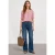 Street One Dames Blouse met korte mouwen, split in de hals en elastische zoom in Roze