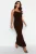 TRENDYOLMİLLA Dames Bruin Effen Maxi Mouwloos Casual Zeemeermin Jurken