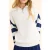 ICode White Trucker Sweater Knit Striped Sleeves Off-white