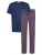 Mey Pyjama kort ‘Graphic Stripes’  donkerblauw