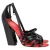 Burberry Hove Chunky Heel Tanga Sandalen in Zwart Koeienleer