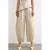 TOPSHOP barrel fit broek met plooien en linnen – ecru