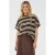 Saint Tropez boxy gestreepte top – bruin/ecru