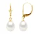 Oorbellen Dangle Kralen Zoetwater 89mm Wit Geel Goud 18 Karaat