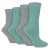 Wildfeet – 4-Paar Dames Kabel Brei Sokken | Lurex Glittersokken voor Vrouwen – Grijs Groen