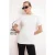 TRENDYOLMİLLA Dames Ecru Effen Kort Getailleerd T-shirts