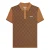 Lambretta Herenpoloshirt met tweekleurige all-over print (Tabak)