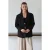 TRENDYOLMİLLA Dames Zwart Effen Lang Oversized Blazers