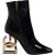 Dolce & Gabbana Zwarte Jackie Leren Enkellaarsjes Mid Calf