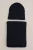 WE Fashion – Heren set van beanie en sjaal – Regular fit – Donkerblauw –