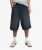 Oversized Washed Denim Shorts Dark Blue