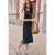 Street One Studio Dames Midi-jurk met ronde hals in effen kleur in Blauw