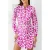 French Connection Riley Henley Dress Knee Wild Rosa/ivory