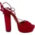 Aquazzura Austin platform sandalen met hakken in bordeauxrood suède.