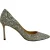 Jimmy Choo Romy 85 glitterpumps in zilverkleurig leer
