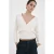 Mango wide leg regular waist short dark blue denim