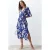 TRENDYOLMİLLA Dames Blauw Bloemen Midi Kort Casual Double-breasted Jurken