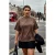 Trendyol Curve Dames Bruin Effen Kort Oversized Grote maten T-shirts