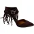 Valentino C-Rockee Fringe Enkelsandaal met Bandje in Bordeauxleder