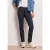 Street One Dames Mid Waist Slim Legs broek in satijnlook in Blauw